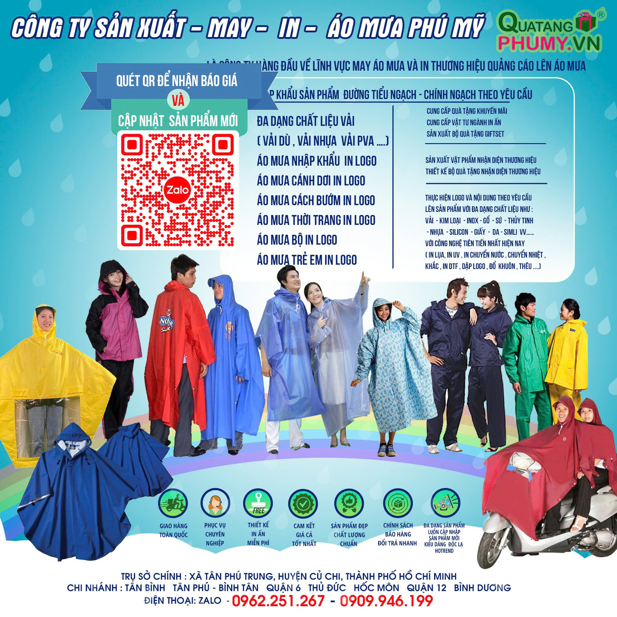 Áo mưa - Quà Tặng Doanh Nghiệp Phú Mỹ - Công Ty TNHH Sản Xuất Thương Mại Quà Tặng Phú Mỹ