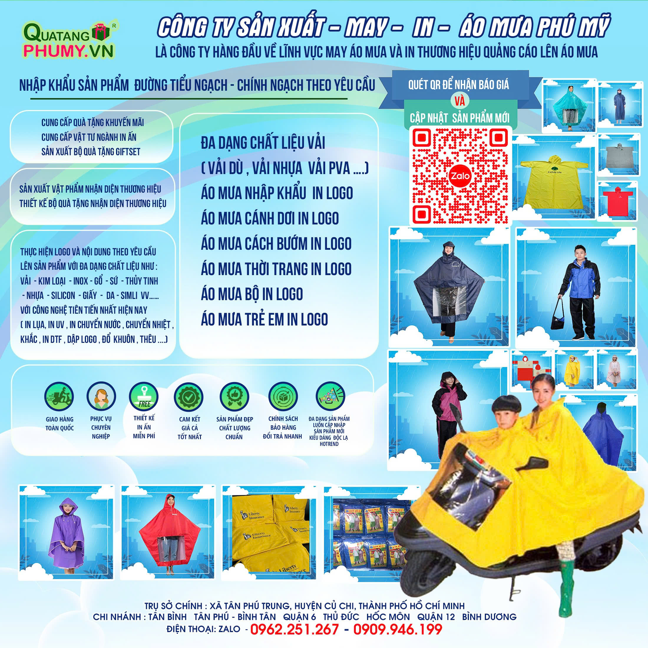 Áo mưa - Quà Tặng Doanh Nghiệp Phú Mỹ - Công Ty TNHH Sản Xuất Thương Mại Quà Tặng Phú Mỹ
