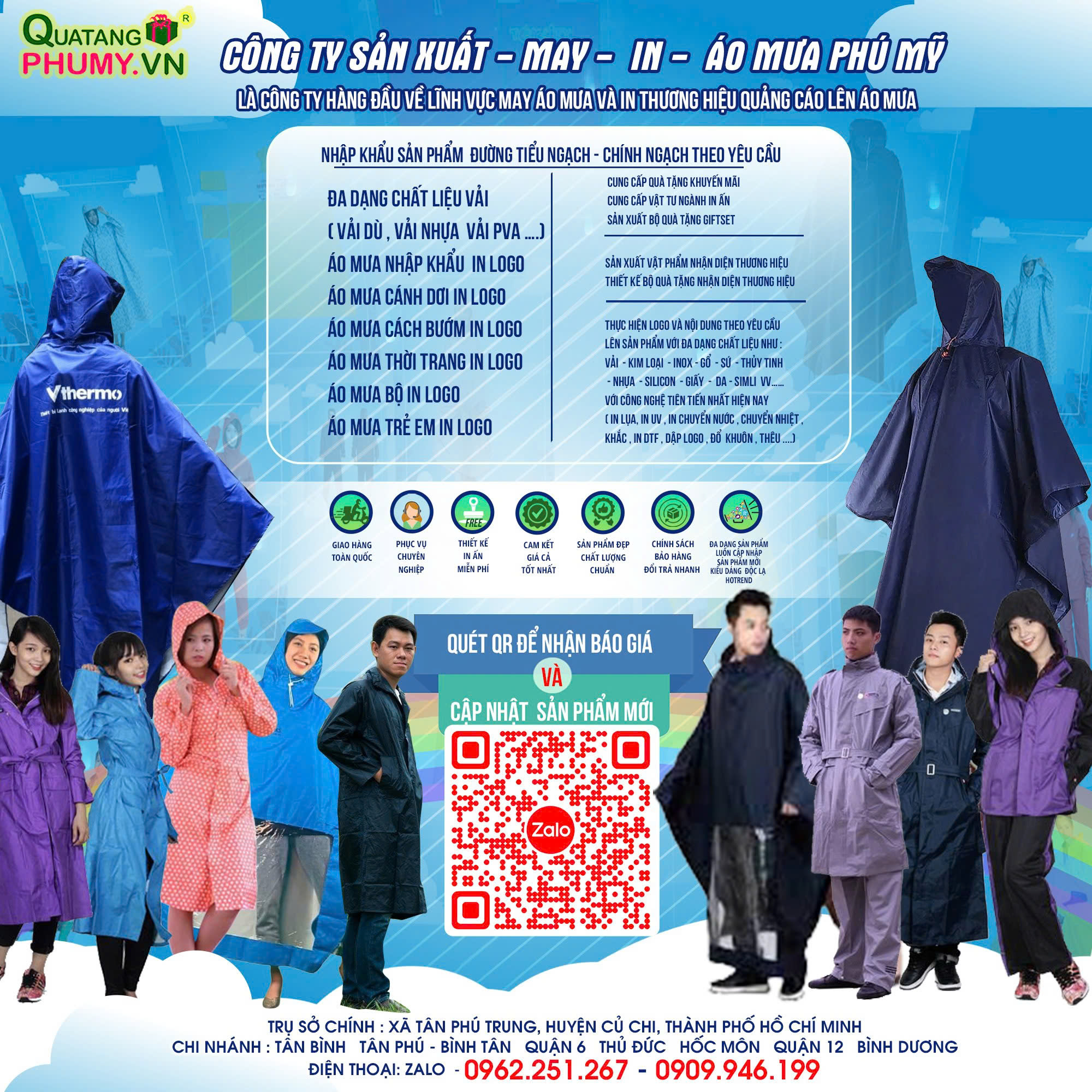 Áo mưa - Quà Tặng Doanh Nghiệp Phú Mỹ - Công Ty TNHH Sản Xuất Thương Mại Quà Tặng Phú Mỹ