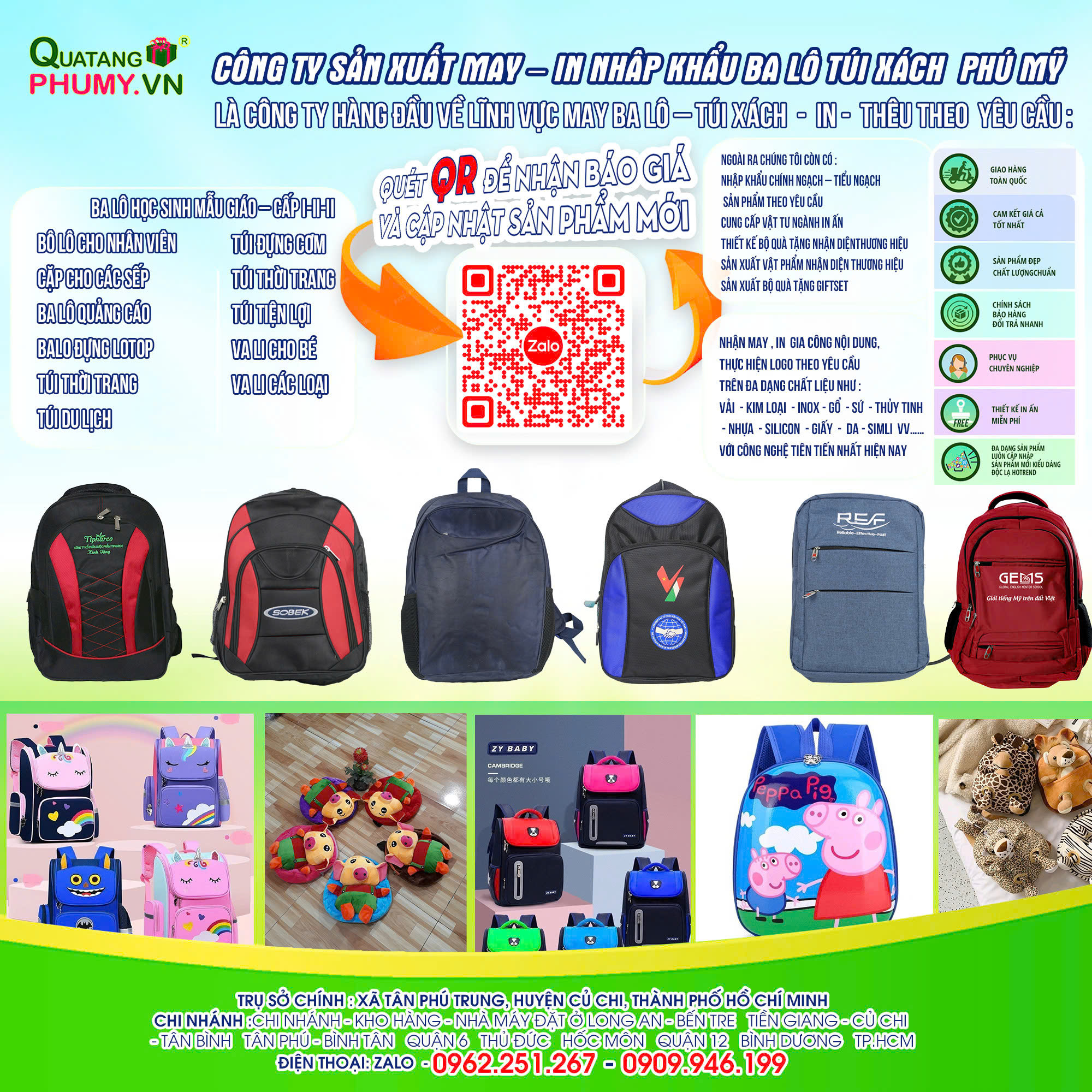 Balo - Quà Tặng Doanh Nghiệp Phú Mỹ - Công Ty TNHH Sản Xuất Thương Mại Quà Tặng Phú Mỹ