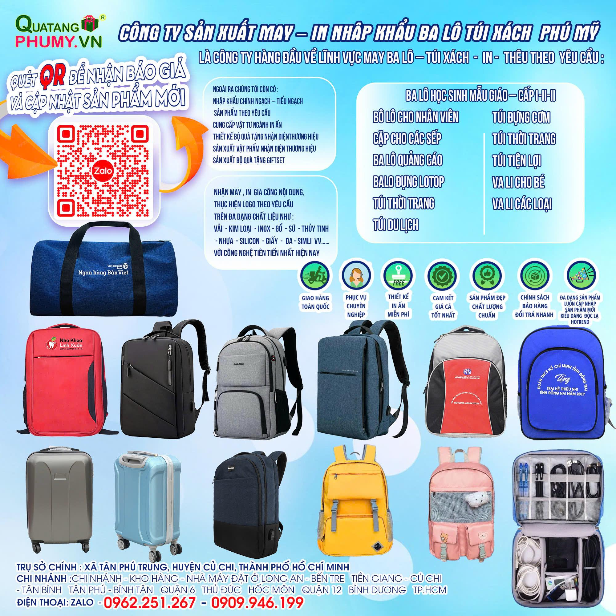 Balo - Quà Tặng Doanh Nghiệp Phú Mỹ - Công Ty TNHH Sản Xuất Thương Mại Quà Tặng Phú Mỹ