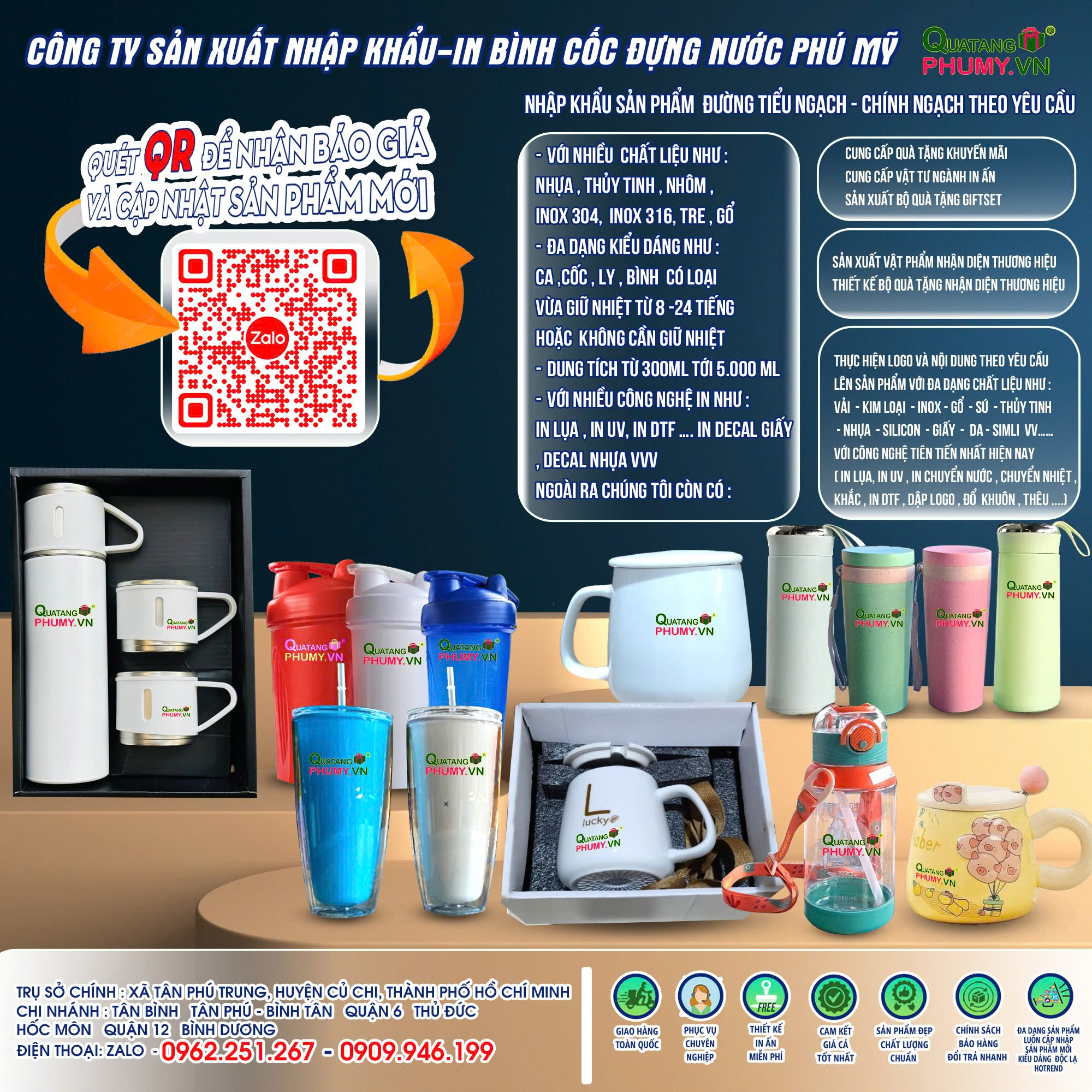 Bình nước - Quà Tặng Doanh Nghiệp Phú Mỹ - Công Ty TNHH Sản Xuất Thương Mại Quà Tặng Phú Mỹ