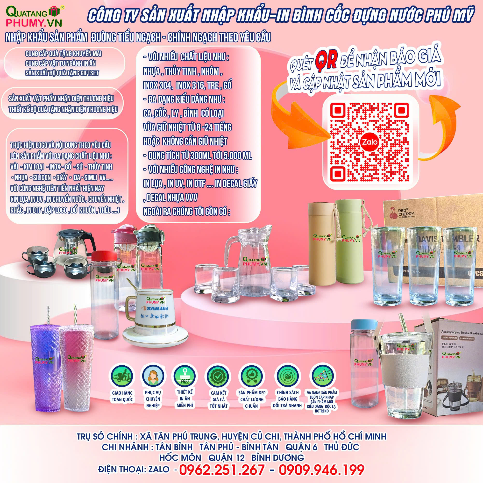 Bình nước - Quà Tặng Doanh Nghiệp Phú Mỹ - Công Ty TNHH Sản Xuất Thương Mại Quà Tặng Phú Mỹ