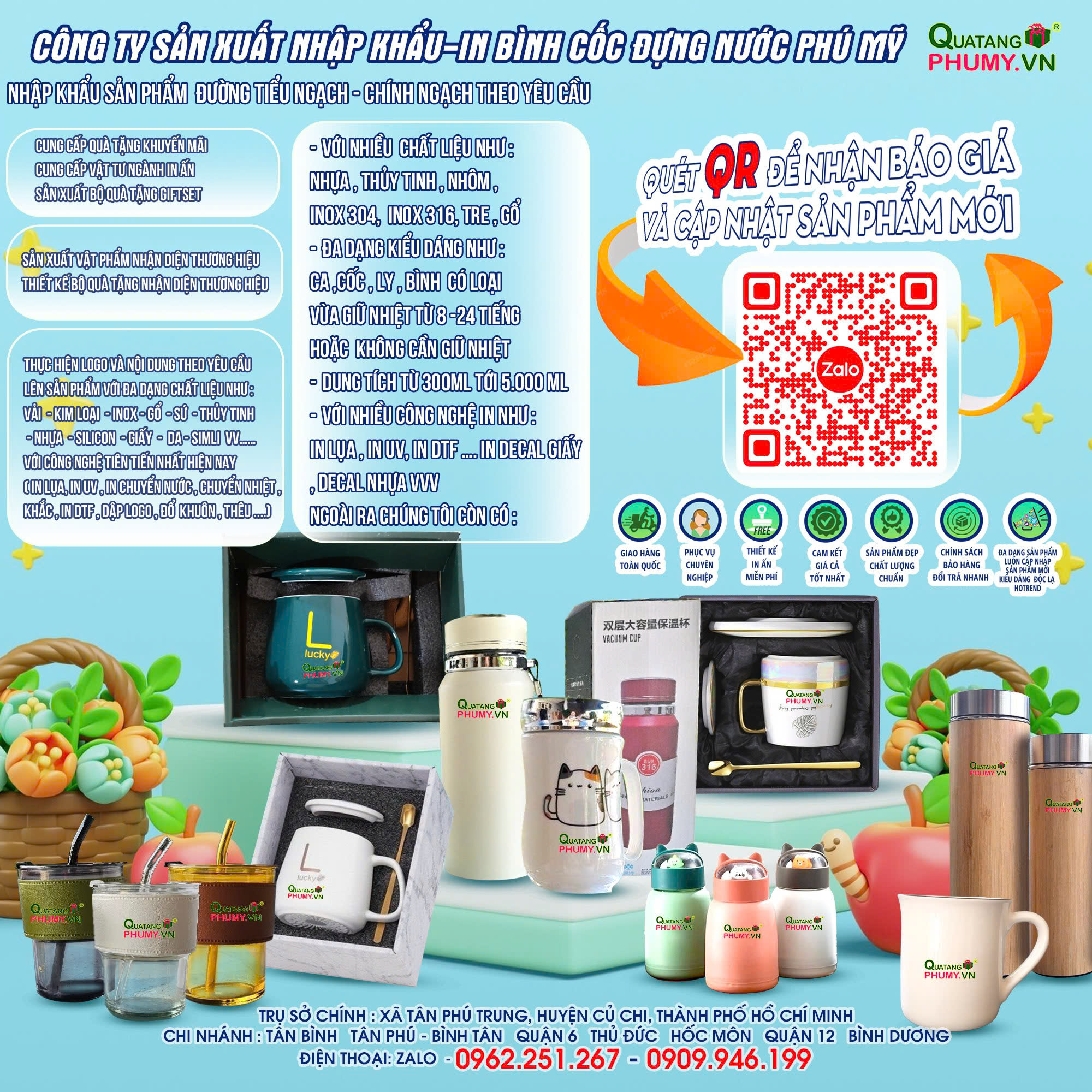 Bình nước - Quà Tặng Doanh Nghiệp Phú Mỹ - Công Ty TNHH Sản Xuất Thương Mại Quà Tặng Phú Mỹ