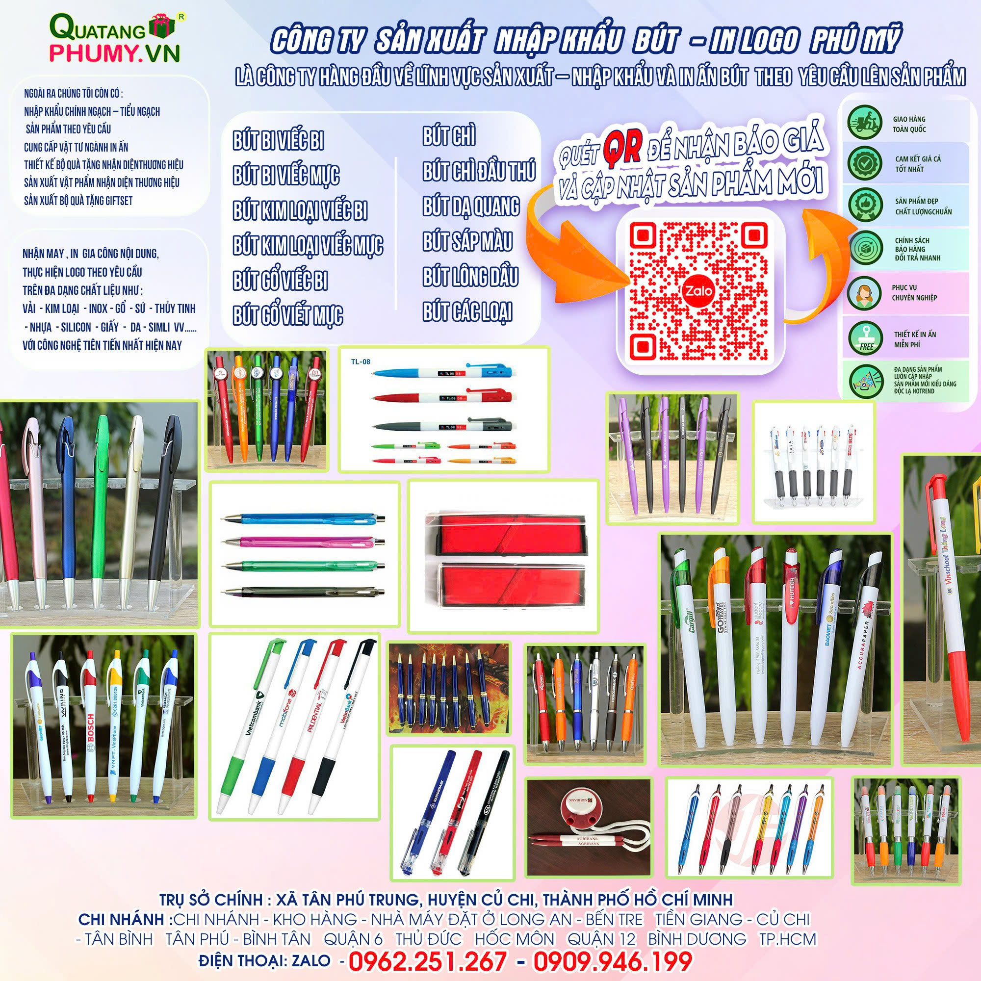 Bút viết - Quà Tặng Doanh Nghiệp Phú Mỹ - Công Ty TNHH Sản Xuất Thương Mại Quà Tặng Phú Mỹ