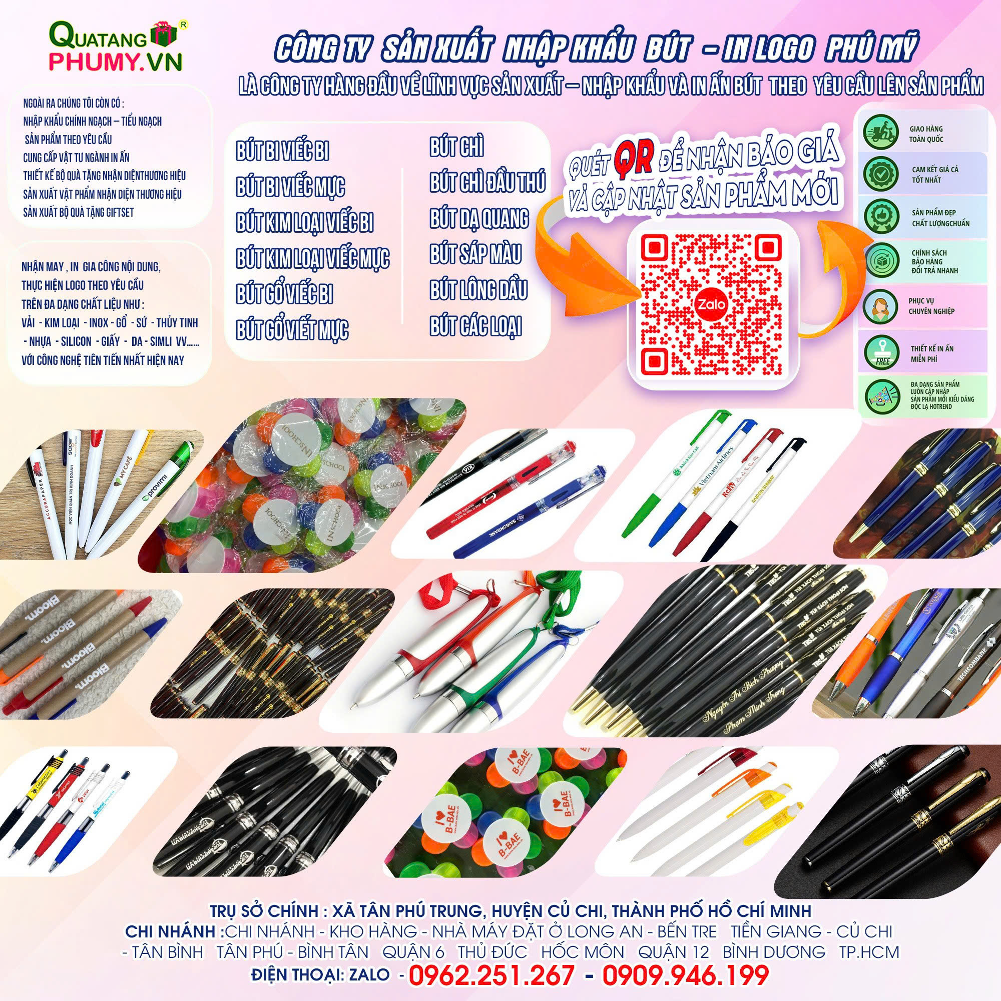 Bút viết - Quà Tặng Doanh Nghiệp Phú Mỹ - Công Ty TNHH Sản Xuất Thương Mại Quà Tặng Phú Mỹ