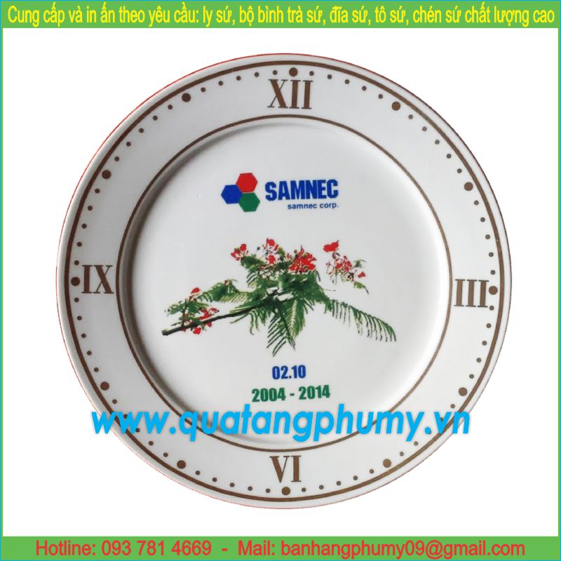 Đĩa sứ in logo PP3 - Quà Tặng Doanh Nghiệp Phú Mỹ - Công Ty TNHH Sản Xuất Thương Mại Quà Tặng Phú Mỹ