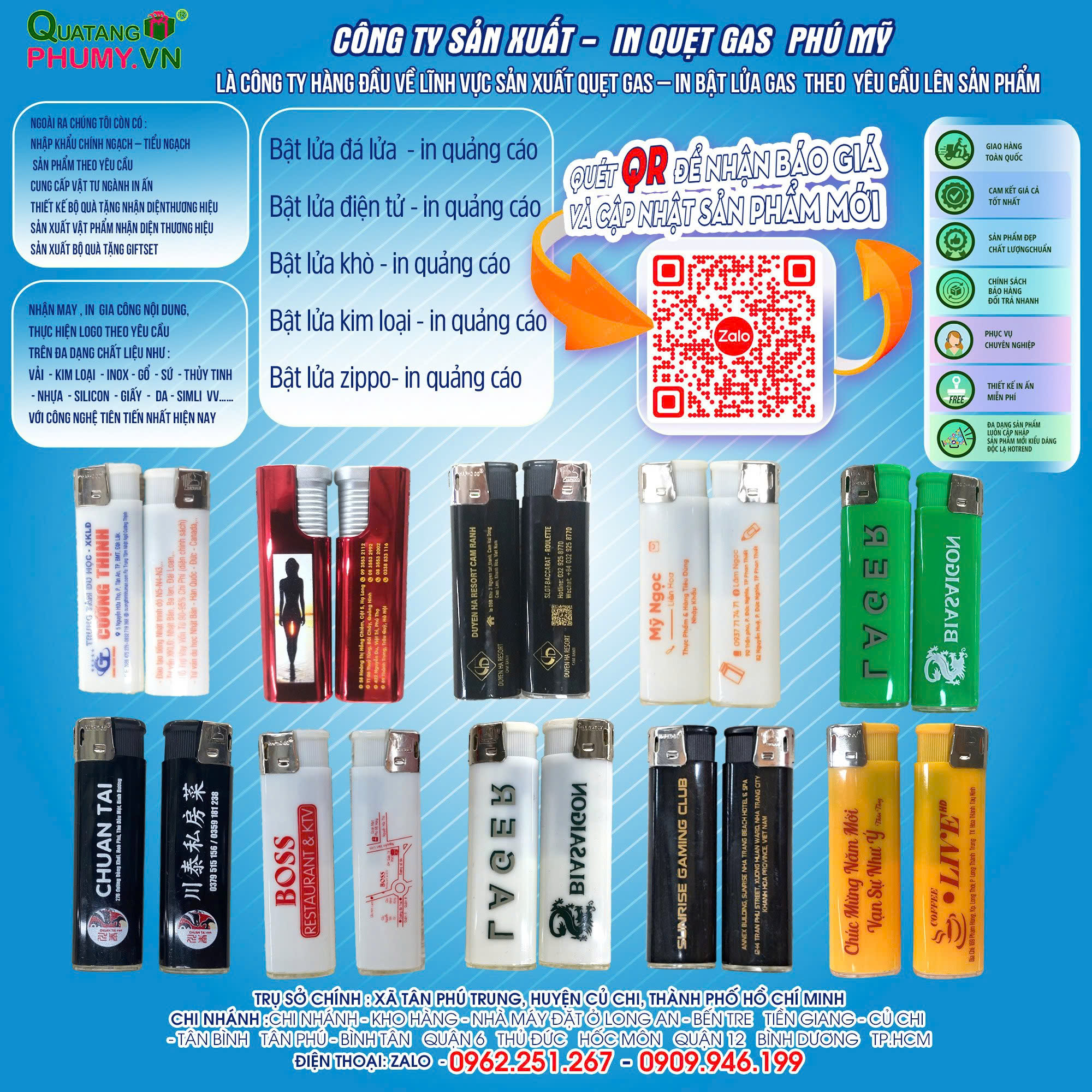 Quẹt Gas - Quà Tặng Doanh Nghiệp Phú Mỹ - Công Ty TNHH Sản Xuất Thương Mại Quà Tặng Phú Mỹ
