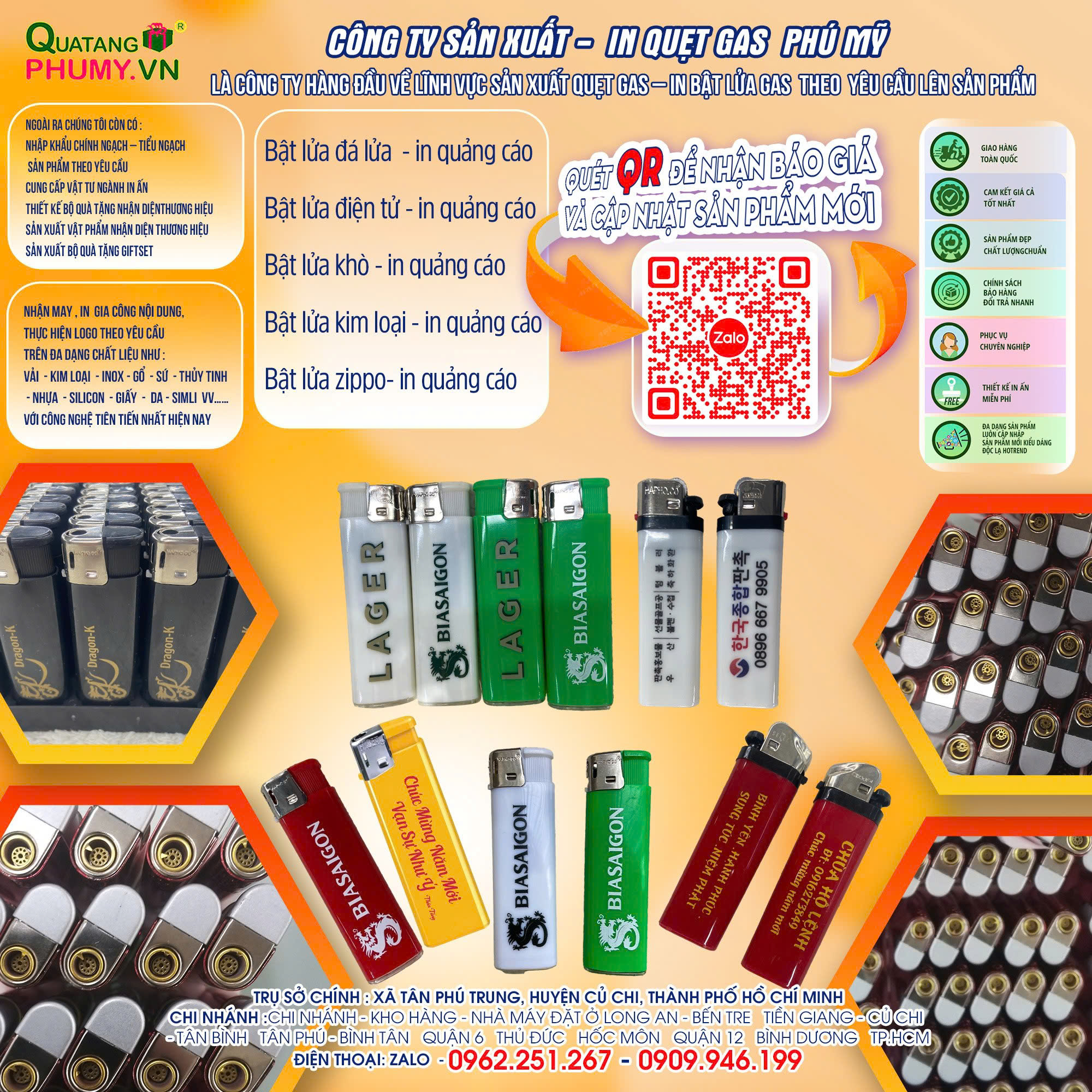 Quẹt Gas - Quà Tặng Doanh Nghiệp Phú Mỹ - Công Ty TNHH Sản Xuất Thương Mại Quà Tặng Phú Mỹ