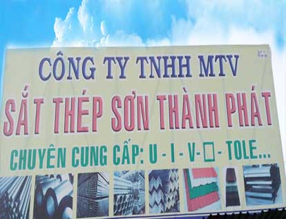 Biển hiệu công ty - Công Ty TNHH MTV Sắt Thép Sơn Thành Phát
