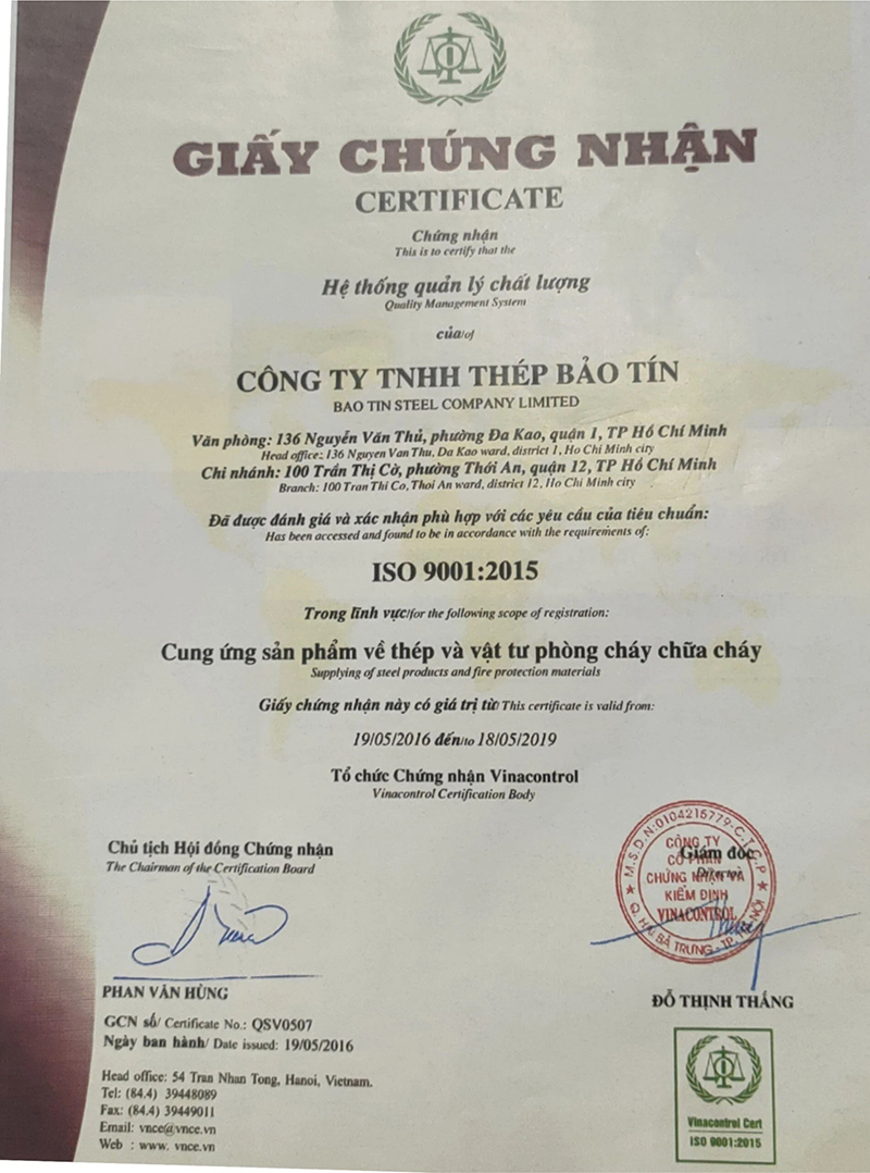  - Thép Bảo Tín - Công Ty TNHH Thép Bảo Tín