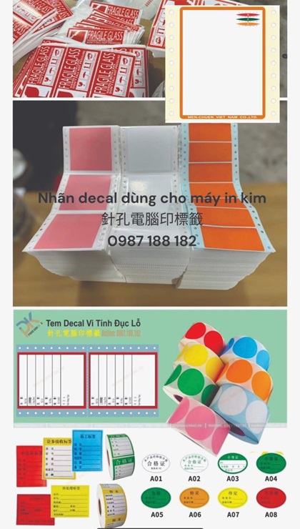 Tem liên tục dùng cho máy in kim