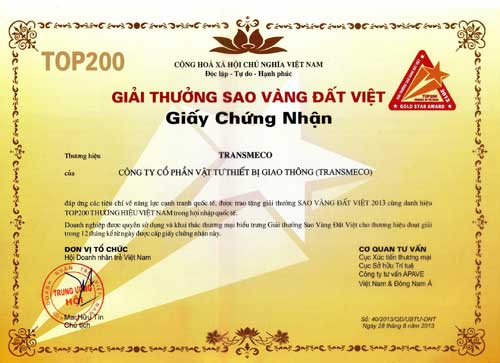 Giải thưởng Sao Vàng Đất Việt 2011 - Công Ty TNHH MTV Nhựa Đường Transmeco