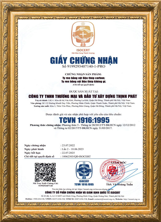 TCVN 1916:1995 - Ty Ren Bulong Thịnh Phát - Công Ty TNHH Thương Mại Và Đầu Tư Xây Dựng Thịnh Phát
