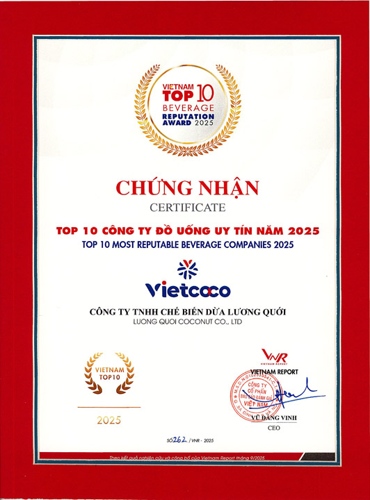 Giải thưởng Top 10 Công ty Đồ Uống Uy Tín 2025