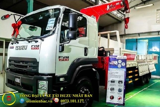 Xe tải ISUZU 3 chân 15 tấn gắn cẩu