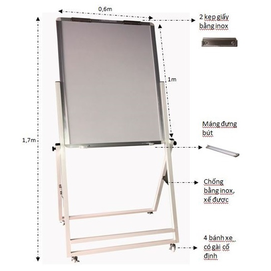 Bảng Flipchart cố định viết bút lông BAVICO kích thước 100x60cm - Camera Quan Sát á Châu - Công Ty Cổ Phần Viễn Thông á Châu