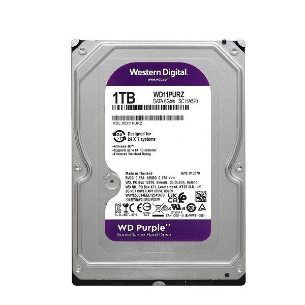 Ổ cứng chuyên dụng 1TB WESTERN PURPLE WD11PURZ - Camera Quan Sát á Châu - Công Ty Cổ Phần Viễn Thông á Châu