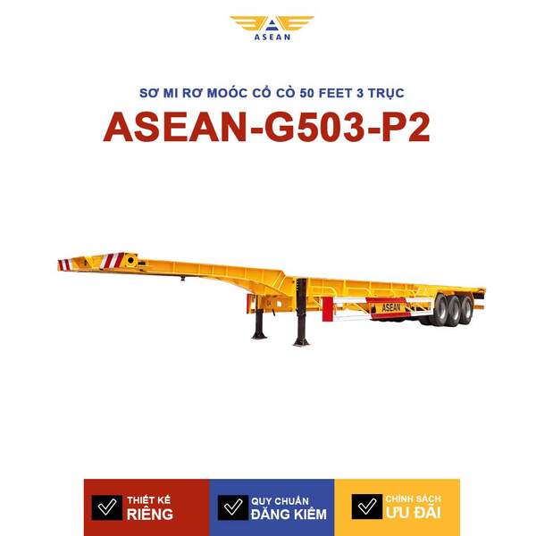 Sơ mi rơ moóc cổ cò 50 feet 3 trục-ASEAN-G503-P2 - Sơ Mi Rơ Moóc ASEAN- Công Ty Cổ Phần Kỹ Thuật Cơ Khí ASEAN