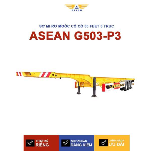 Sơ mi rơ moóc cổ cò 50 feet 3 trục-ASEAN-G503-P3 - Sơ Mi Rơ Moóc ASEAN- Công Ty Cổ Phần Kỹ Thuật Cơ Khí ASEAN