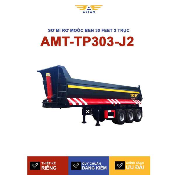 Sơ mi rơ moóc ben 30 feet 3 trục – AMT-TP303-J2 - Sơ Mi Rơ Moóc ASEAN- Công Ty Cổ Phần Kỹ Thuật Cơ Khí ASEAN