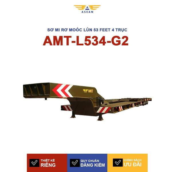 Sơ mi rơ moóc lùn 53 feet 4 trục – AMT-L534-G2 - Sơ Mi Rơ Moóc ASEAN- Công Ty Cổ Phần Kỹ Thuật Cơ Khí ASEAN