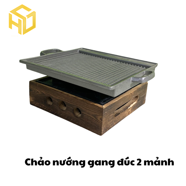 Chảo gang đúc vuông size 22cm - Cồn Hương Giang - Công Ty TNHH Công Nghệ Hương Giang