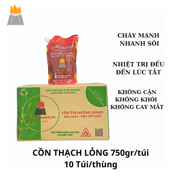 Cồn thạch túi lỏng tiết kiệm 750gr - Cồn Hương Giang - Công Ty TNHH Công Nghệ Hương Giang