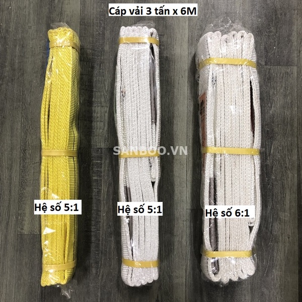 Dây cáp vải cẩu hàng 3 tấn - 7.5cm - Dây Cẩu Hàng, Dây Chằng Hàng Sanboo - Công Ty TNHH Sanboo Việt Nam