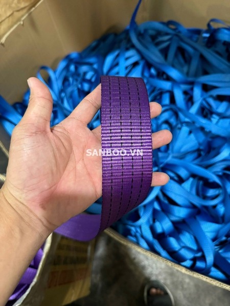 Dây đai vải polyester cường lực 5cm 4 tấn màu tím - Dây Cẩu Hàng, Dây Chằng Hàng Sanboo - Công Ty TNHH Sanboo Việt Nam