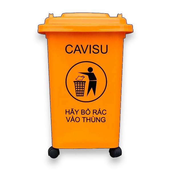 Thùng rác nhập khẩu Cavisu 60L màu cam