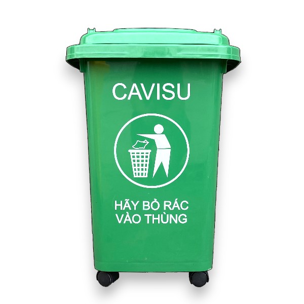 Thùng rác nhập khẩu Cavisu 60L màu xanh lá