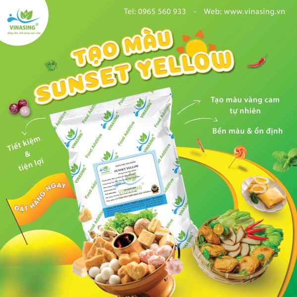 Chất tạo màu vàng cam Sunset Yellow