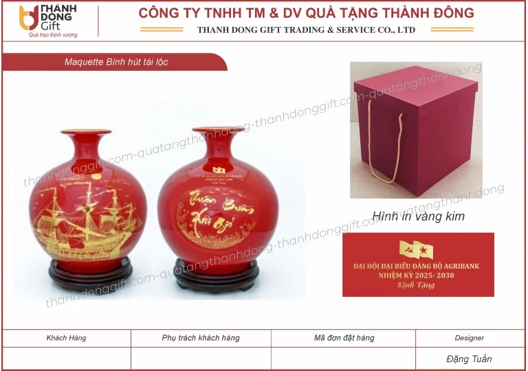 Bình hút tài lộc gốm sứ Bát Tràng - Quà Tặng Doanh Nghiệp, Quà Tặng Đại Hội - Công Ty TNHH Thương Mại Và Dịch Vụ Quà Tặng Thành Đông