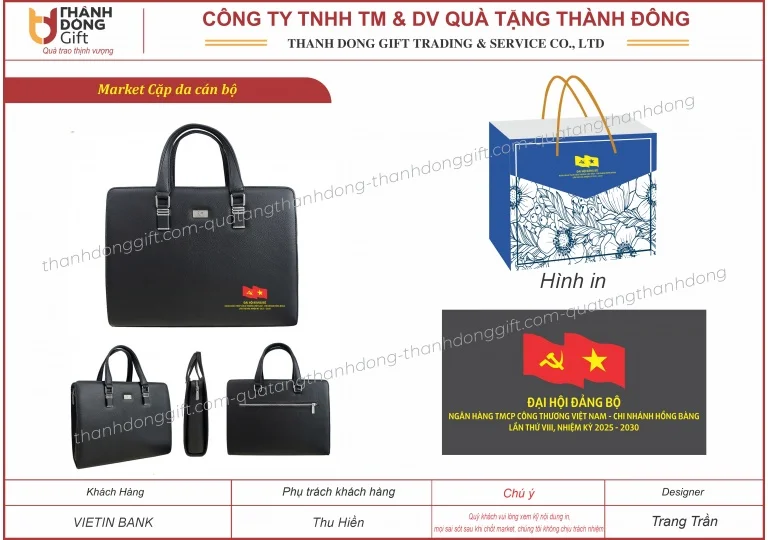 Cắp da công tác - Vietinbank - Quà Tặng Doanh Nghiệp, Quà Tặng Đại Hội - Công Ty TNHH Thương Mại Và Dịch Vụ Quà Tặng Thành Đông