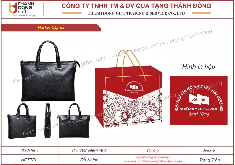 Cắp da công tác - Viettel - Quà Tặng Doanh Nghiệp, Quà Tặng Đại Hội - Công Ty TNHH Thương Mại Và Dịch Vụ Quà Tặng Thành Đông