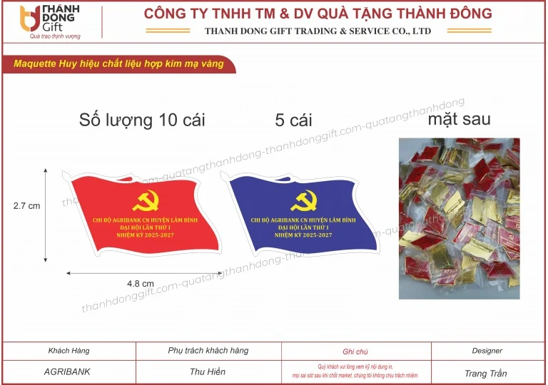 Huy hiệu đại hội dành cho đại biểu - Quà Tặng Doanh Nghiệp, Quà Tặng Đại Hội - Công Ty TNHH Thương Mại Và Dịch Vụ Quà Tặng Thành Đông