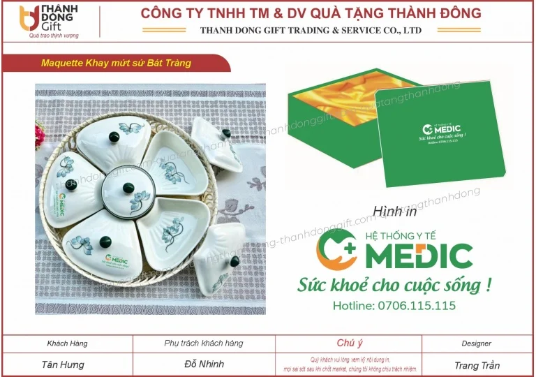 Bé bàn ăn sứ Minh Long viòn vàng - Yody