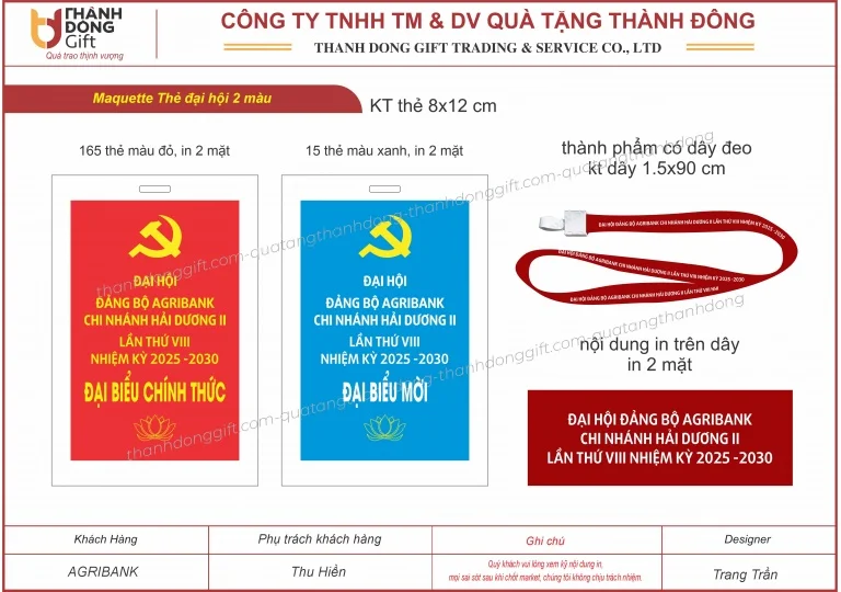 Thẻ đại hội dành cho đại biểu - Quà Tặng Doanh Nghiệp, Quà Tặng Đại Hội - Công Ty TNHH Thương Mại Và Dịch Vụ Quà Tặng Thành Đông