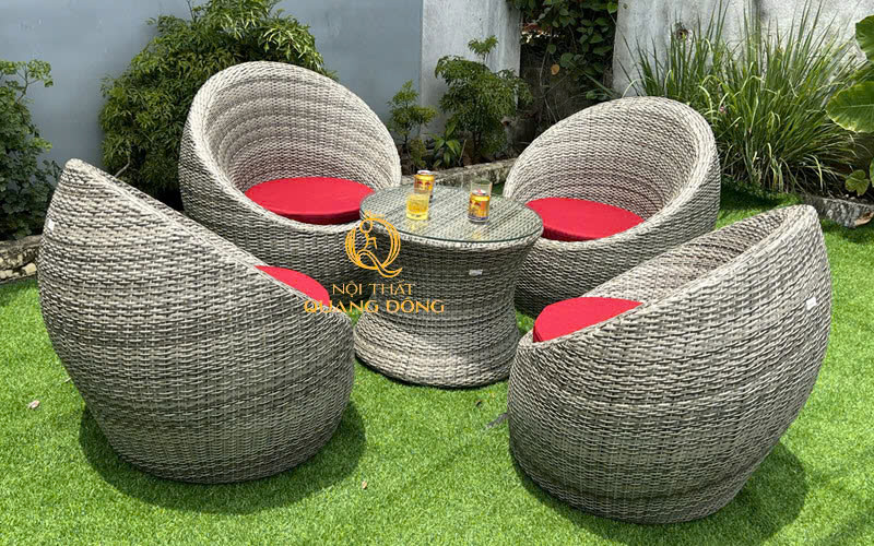Bàn ghế mây nhựa - Bàn Ghế Nhựa Giả Mây Quang Đông - Công Ty TNHH Nội Thất Quang Đông