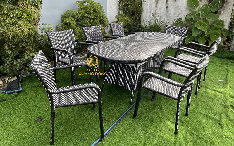 Bàn ghế mây nhựa - Bàn Ghế Nhựa Giả Mây Quang Đông - Công Ty TNHH Nội Thất Quang Đông