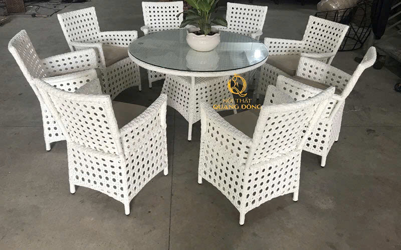 Bàn ghế mây nhựa - Bàn Ghế Nhựa Giả Mây Quang Đông - Công Ty TNHH Nội Thất Quang Đông
