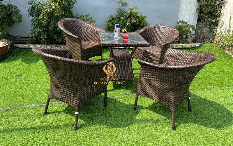 Bàn ghế mây nhựa - Bàn Ghế Nhựa Giả Mây Quang Đông - Công Ty TNHH Nội Thất Quang Đông