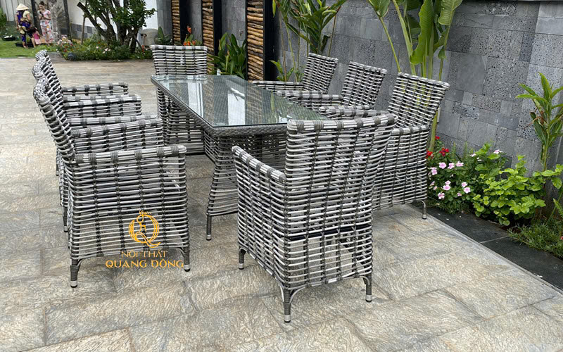 Bàn ghế mây nhựa - Bàn Ghế Nhựa Giả Mây Quang Đông - Công Ty TNHH Nội Thất Quang Đông