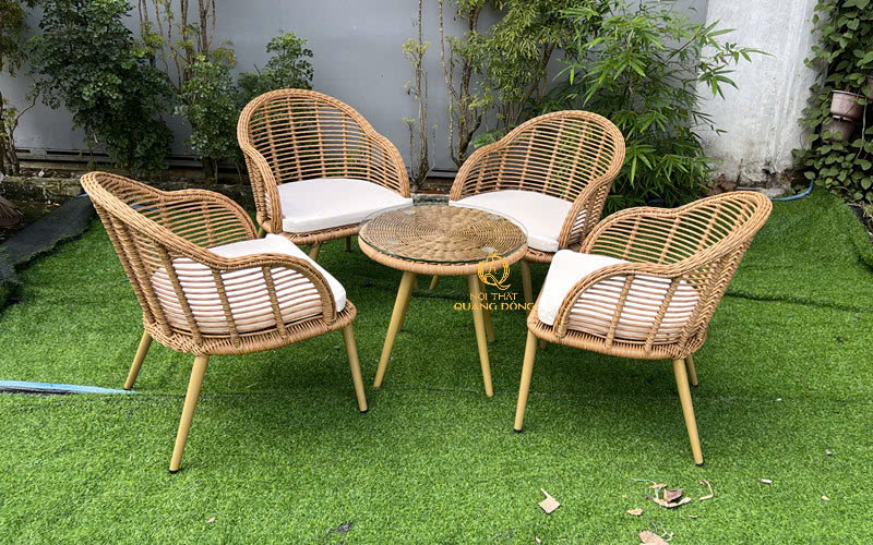Bàn ghế mây nhựa - Bàn Ghế Nhựa Giả Mây Quang Đông - Công Ty TNHH Nội Thất Quang Đông