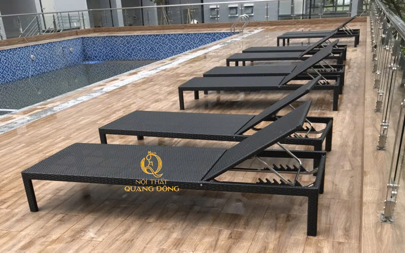 Ghế hồ bơi - Bàn Ghế Nhựa Giả Mây Quang Đông - Công Ty TNHH Nội Thất Quang Đông