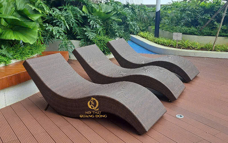 Ghế hồ bơi - Bàn Ghế Nhựa Giả Mây Quang Đông - Công Ty TNHH Nội Thất Quang Đông