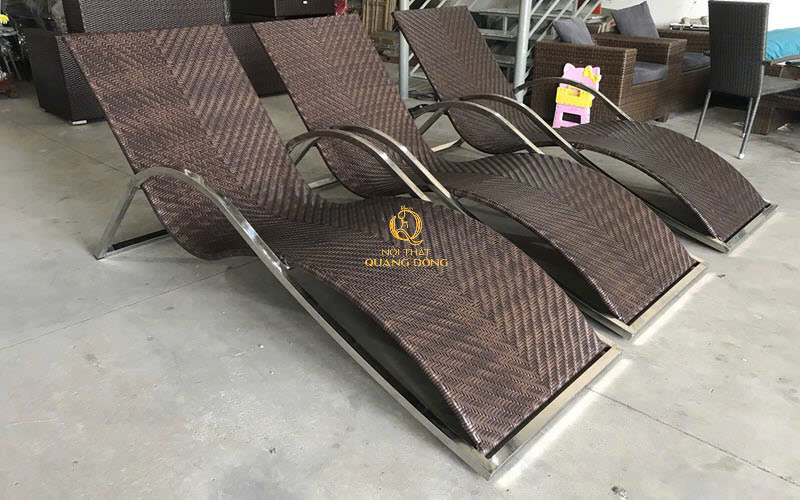 Ghế hồ bơi - Bàn Ghế Nhựa Giả Mây Quang Đông - Công Ty TNHH Nội Thất Quang Đông