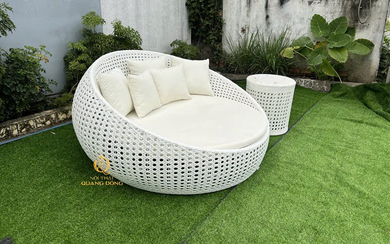 Giường tắm nắng - Bàn Ghế Nhựa Giả Mây Quang Đông - Công Ty TNHH Nội Thất Quang Đông
