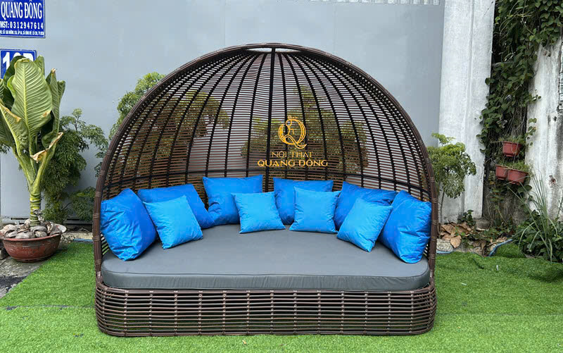 Giường tắm nắng - Bàn Ghế Nhựa Giả Mây Quang Đông - Công Ty TNHH Nội Thất Quang Đông